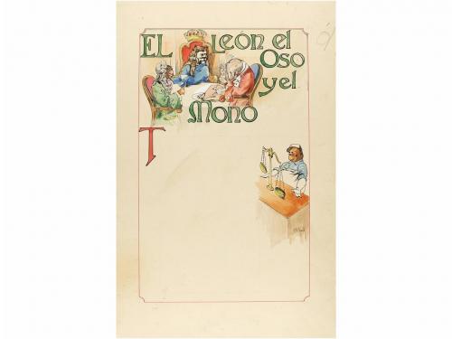 1900 ca. ORIGINAL ARTÍSTICO. (INFANTIL). 7 ILUSTR. PARA PUBL