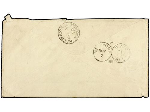 ✉ PUERTO RICO. Ed. 38. 1880. MAYAGUEZ a HALIFAX (Canada). 25