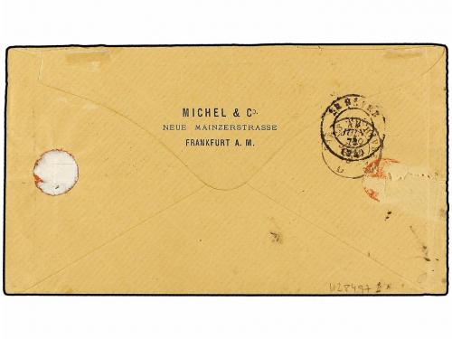 ✉ ALEMANIA. 1873. Cover franked with scarce 9Kr lilac brown 