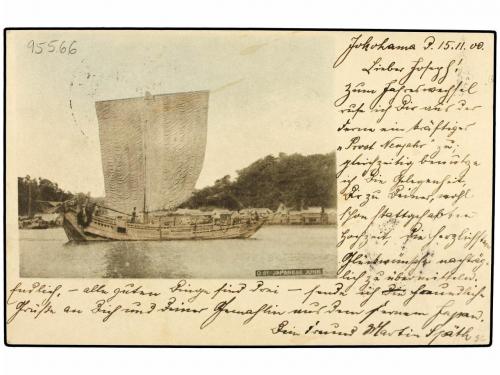 ✉ JAPON. 1900. Use of 4s UPU picture postcard (JSCA FC12), u