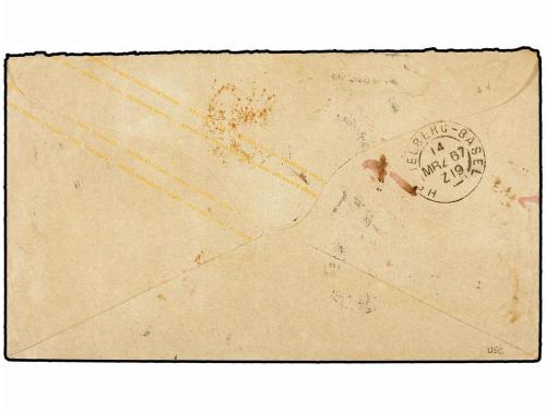 ✉ ALEMANIA ANTIGUOS ESTADOS: BADEN. 1866. 3Kr pale rose on b