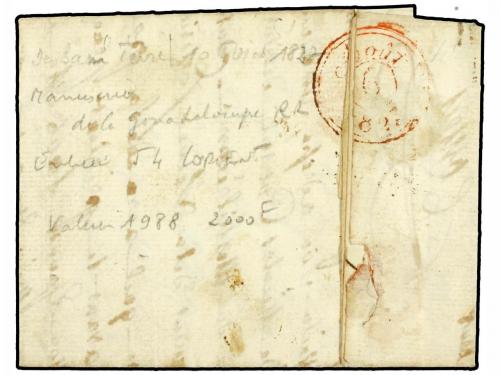 ✉ GUADALUPE. 1827. BASSE TERRE (Guadalupe) a PARIS. Marca ma