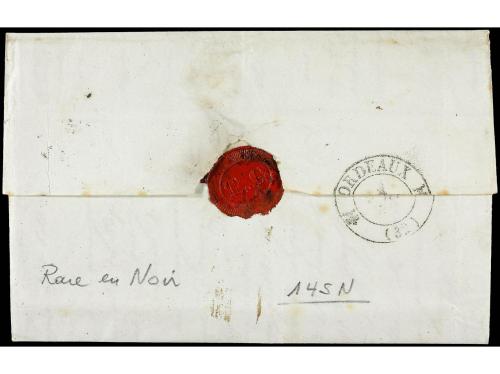 ✉ FRANCIA. 1839. CAYENNE (Guayana) a BORDEAUX. Marca GUYANE 