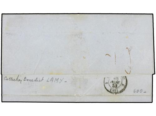 ✉ LEVANTE: CORREO FRANCES. 1853. CONSTANTINOPLA a MARSELLA. 