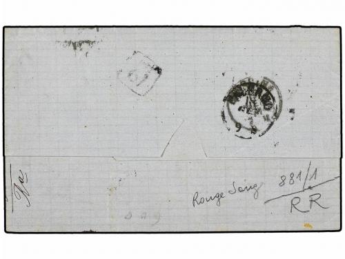 ✉ FRANCIA: CORREO MARITIMO. 1871. MARSEILLE a PALERMO. 40 ct