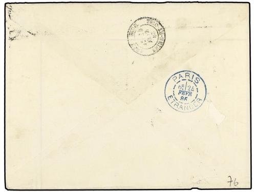 ✉ PANAMA. 1885. QUITO a FRANCIA. 5 ctvos. azul y 10 ctvos. n