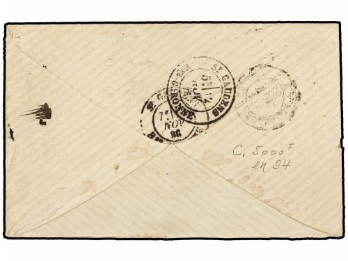 ✉ PORTUGAL. 1883. LISBOA a FRANCIA. Circulada con sello fran