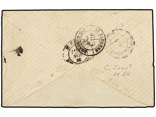 ✉ PORTUGAL. 1883. LISBOA a FRANCIA. Circulada con sello fran