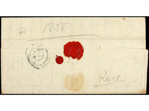 ✉ FRANCIA. 1838. LISBOA a PARIS. Marcas de entrada PAYS D´OU