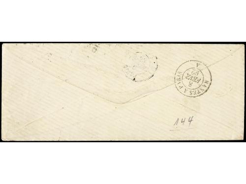 ✉ FRANCIA. 1862. LISBOA a PARIS. Fechador de LISBOA y de ent