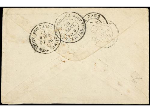 ✉ GUADALUPE. 1879. POINTE A PITRE. Circulada con sellos de C