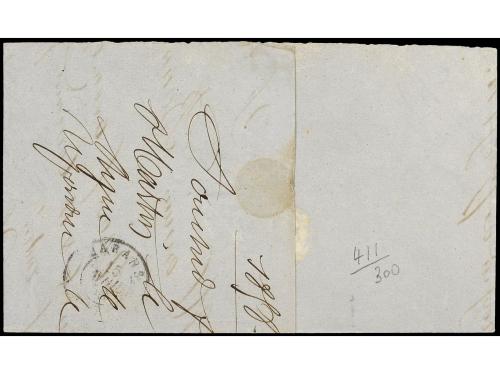 ✉ FRANCIA. 1858. ST. MARTIN a MARANS. 20 cts. azul, fechador