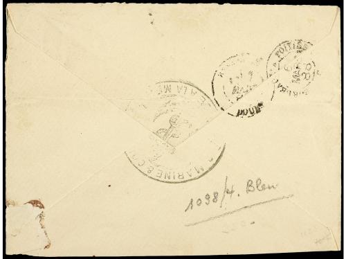 ✉ FRANCIA. 1888. Sobre con Franquicia (al dorso) circulado a
