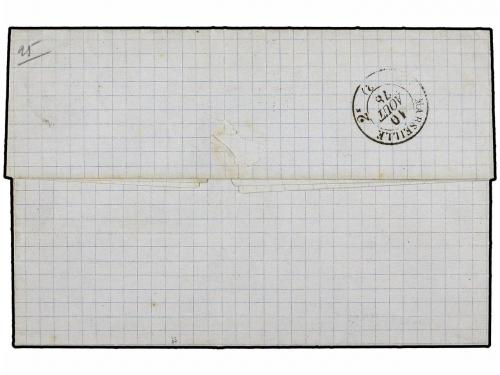 ✉ GUADALUPE. 1878. Envelope to France written from Pointe a 