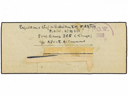 ✉ AFRICA ORIENTAL BRITANICA. 1943. Prisoner of War Mail. Env