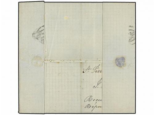 ✉ MARTINICA. 1873. BRITISH POST OFFICE. Stampless envelope t