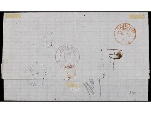 ✉ COLONIAS ESPAÑOLAS: CUBA. 1871. Stampless envelope written