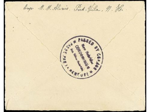 ✉ NUEVAS HEBRIDAS. 1945. Censored envelope to France bearing