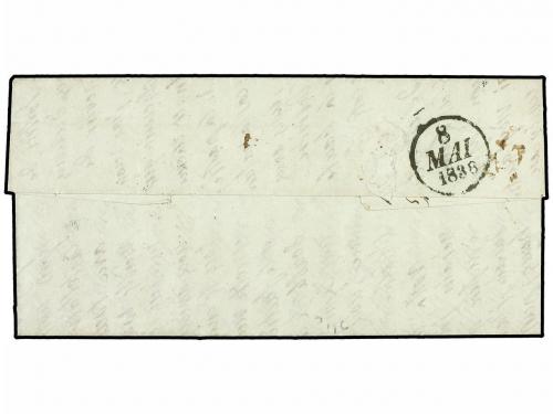 ✉ MALTA. 1838. Stampless envelope addressed to PARIS written