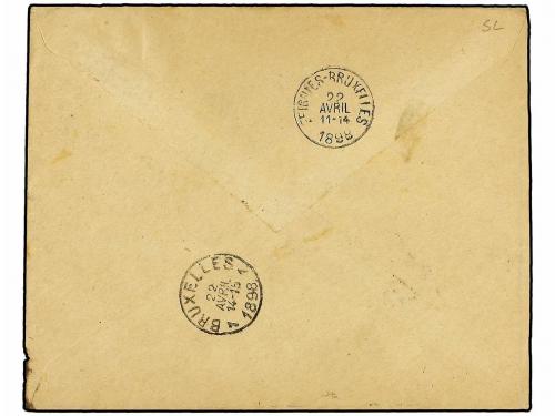 ✉ GIBRALTAR. 1898. Envelope to BELGIUM bearing 20 centimos o