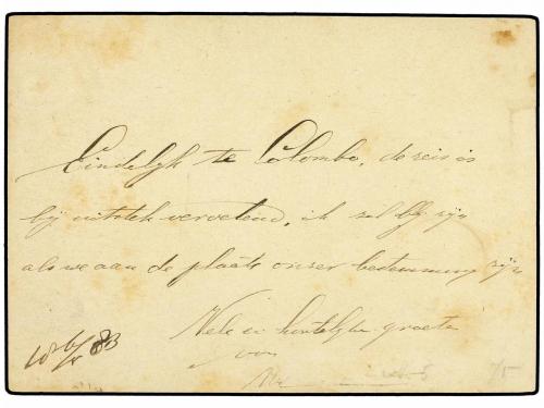 ✉ CEILAN. 1883. Postal stationary card 8 cents brown cancell