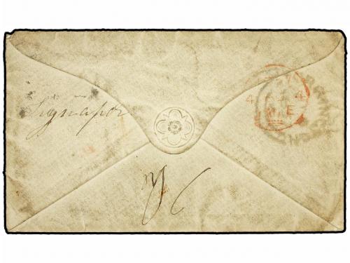 ✉ MALAYA. 1857. Seaman's envelope written on board H.M.S. Am