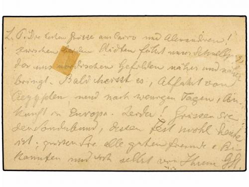 ✉ EGIPTO. 1897. Postal stationary card 3 m purple upgraded w