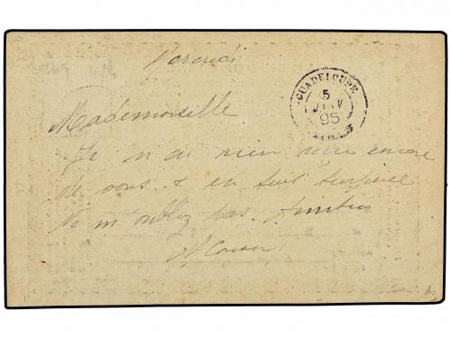 ✉ GUADALUPE. 1895. Postal stationary card addressed to POINT