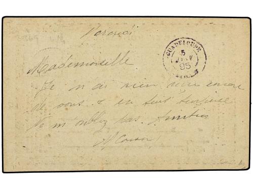 ✉ GUADALUPE. 1895. Postal stationary card addressed to POINT