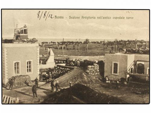 ✉ TRIPOLITANIA. 1912. Picture post card from Homs of the Tur