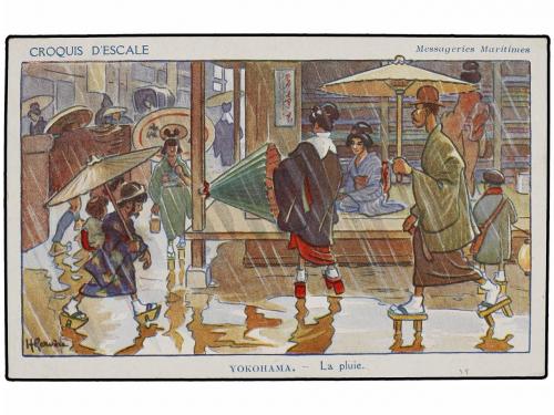 ✉ JAPON. 1921. Picture post card from the French MESSAGERIES