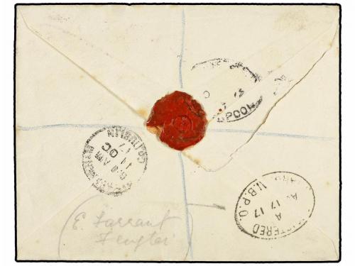 ✉ HONG KONG. 1917. BRITISH POST OFFICES. Registered envelope