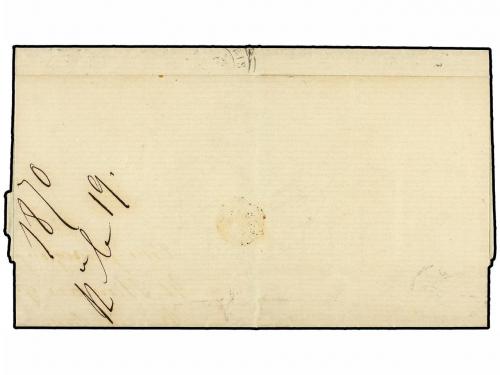 ✉ NORUEGA. 1870. Envelope to France bearing 3 skill grey (Fa