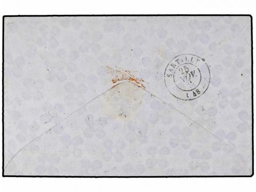 ✉ SAN PEDRO Y MIQUELON. 1862. Stampless envelope to France c