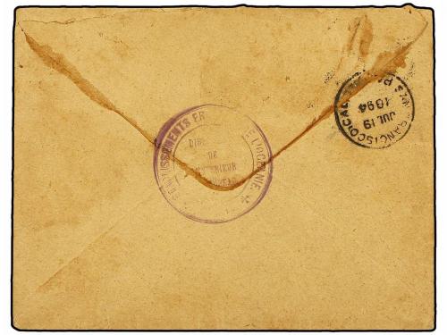 ✉ TAHITI. 1894. Envelope to San Francisco bearing 25 c black