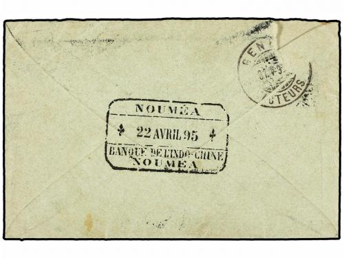✉ NUEVA CALEDONIA. 1895. Postal stationary envelope 15 c blu
