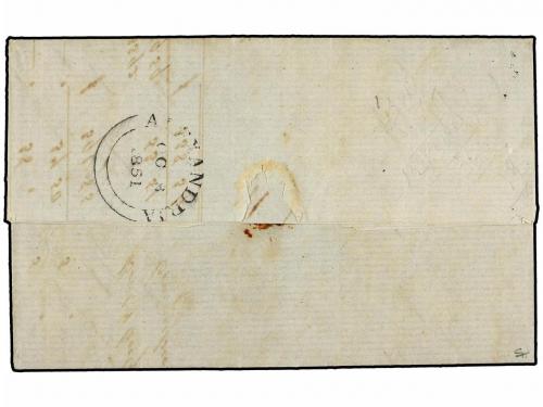 ✉ MALAYA. 1851 (Aug 30). Entire letter from SINGAPORE to Cad