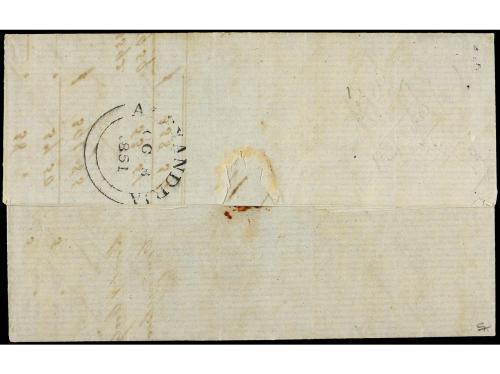 ✉ MALAYA. 1851 (Aug 30). Entire letter from SINGAPORE to Cad