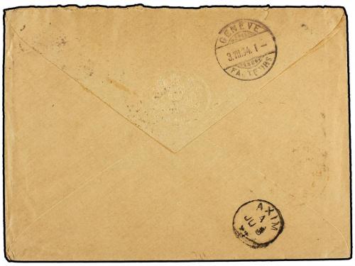 ✉ COSTA DE ORO. 1894 (June 2). OHMS envelope to Geneva, Swit