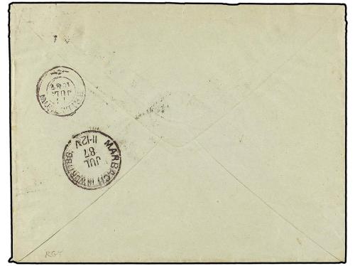 ✉ COSTA DE ORO. 1887 (June). Woerman Line cover to Reilstein