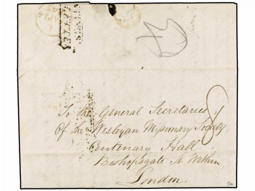 ✉ COSTA DE ORO. 1843 (Jan 30). Entire letter from Cape Coast