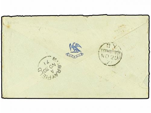 ✉ COSTA DE ORO. 1871 (Nov 5). Envelope, embossed seal 'Spero