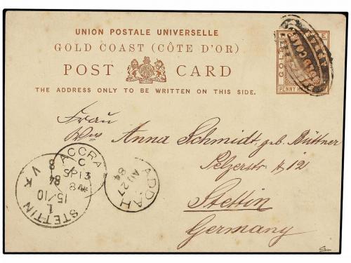✉ COSTA DE ORO. 1884 (Aug 27). Addah. 1½d. brown stationery 