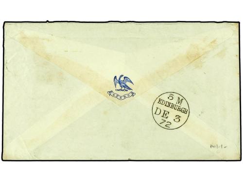 ✉ COSTA DE ORO. 1872 (Nov 10). Envelope, crested ´Spero´ on 