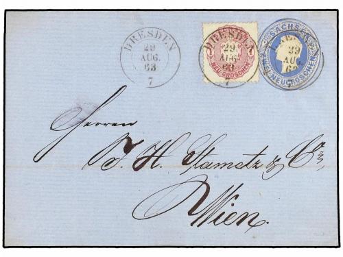 ✉ ALEMANIA ANTIGUOS ESTADOS: SAJONIA. 1863 (Aug 29). Cover t
