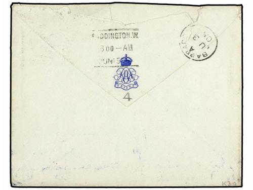 ✉ SANTA LUCIA. 1905 (June 3). Cover to LONDON franked by 190