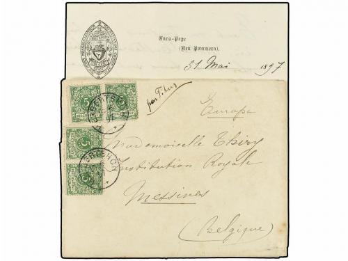 ✉ NUEVA GUINEA ALEMANA. 1897 (June 19). Cover and complete l