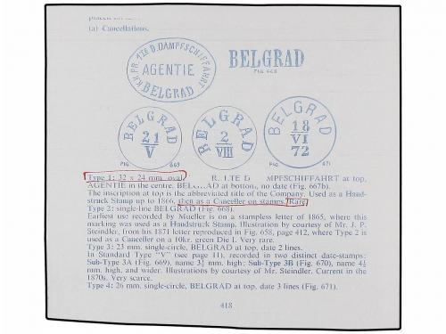 ✉ SERBIA. Mi. 3/I. (1870 CA.). DANUBE STEAM NAVIGATION COMPA