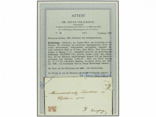 ✉ SERBIA. Mi. 17IB. 1869 (9 Oct.). SVILAJNACKE to BELGRADE. 