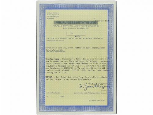 ✉ SERBIA. Mi. 12VA. 1880 (31 July). KRUSEVAC to BELGRADE. Pa